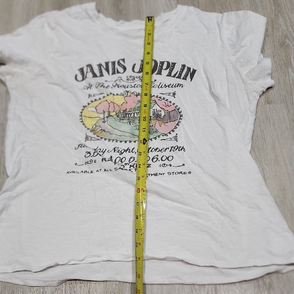 Lucky Brand White Janis Joplin Graphic Tee with Pastel Print - Picture 6 of 7